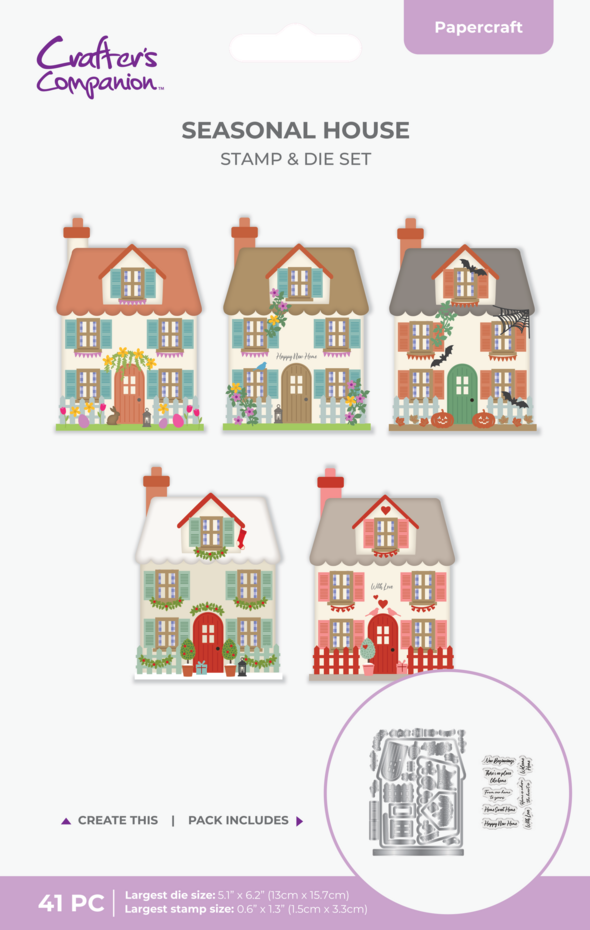 CC - Seasonal House Stamp & Metal Die Set