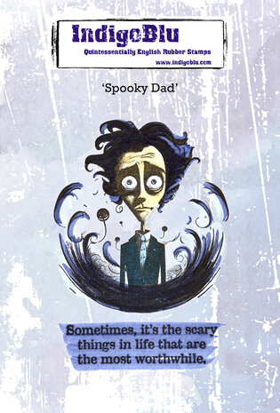 IndigoBlu - Spooky Dad A6 Red Rubber Stamp 
