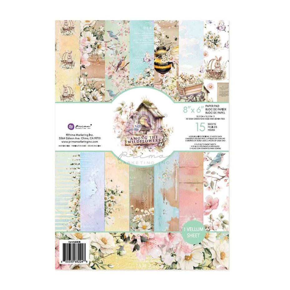 Prima Marketing - Among the Wildflowers 6x8 Inch Paper Pad