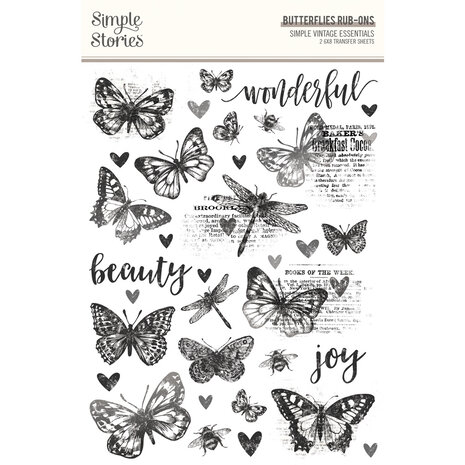 Simple Stories - Simple Vintage Essentials Rub-Ons Butterflies (2pcs) Simple Stories - Simple Vintage Essentials Rub-Ons Butterflies (2pcs)