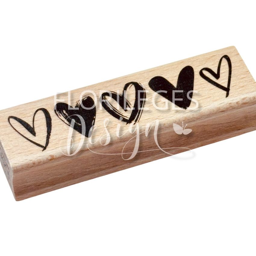 Florilèges Design - TAMPON BOIS CINQ PETITS CŒURS Florilèges Design - TAMPON BOIS CINQ PETITS CŒURS
