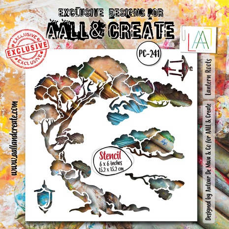 AALL & Create - Ethereal Garden Stencil 6x6 Inch Lantern Roots