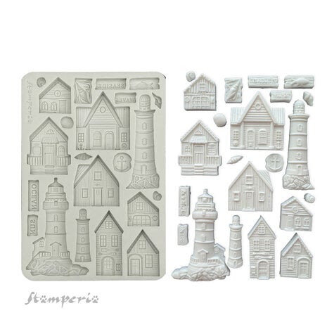 Stamperia - Silent Sea A5 Silicon Mould Houses and Lighthouse