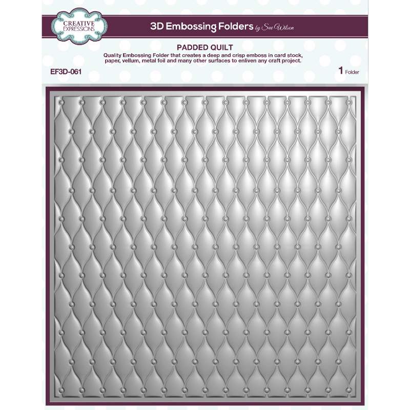 Creative Expressions Padded Quilt 8 in x 8 in 3D Embossing Folder