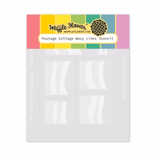 Waffle Flower - Postage Collage Wavy Lines Stencil