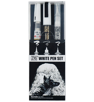 Zig White Pen set 3pcs. set Zig White Pen set 3pcs. set