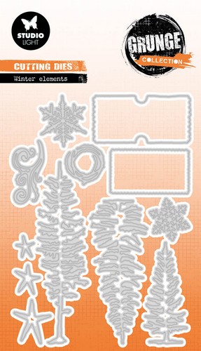 Studio Light Cutting Die Winter elements Grunge Coll. nr.832