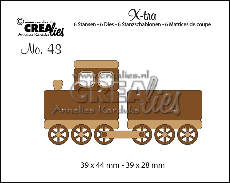 Crealies Xtra no. 43 Eisenbahn Zug u. Wagen