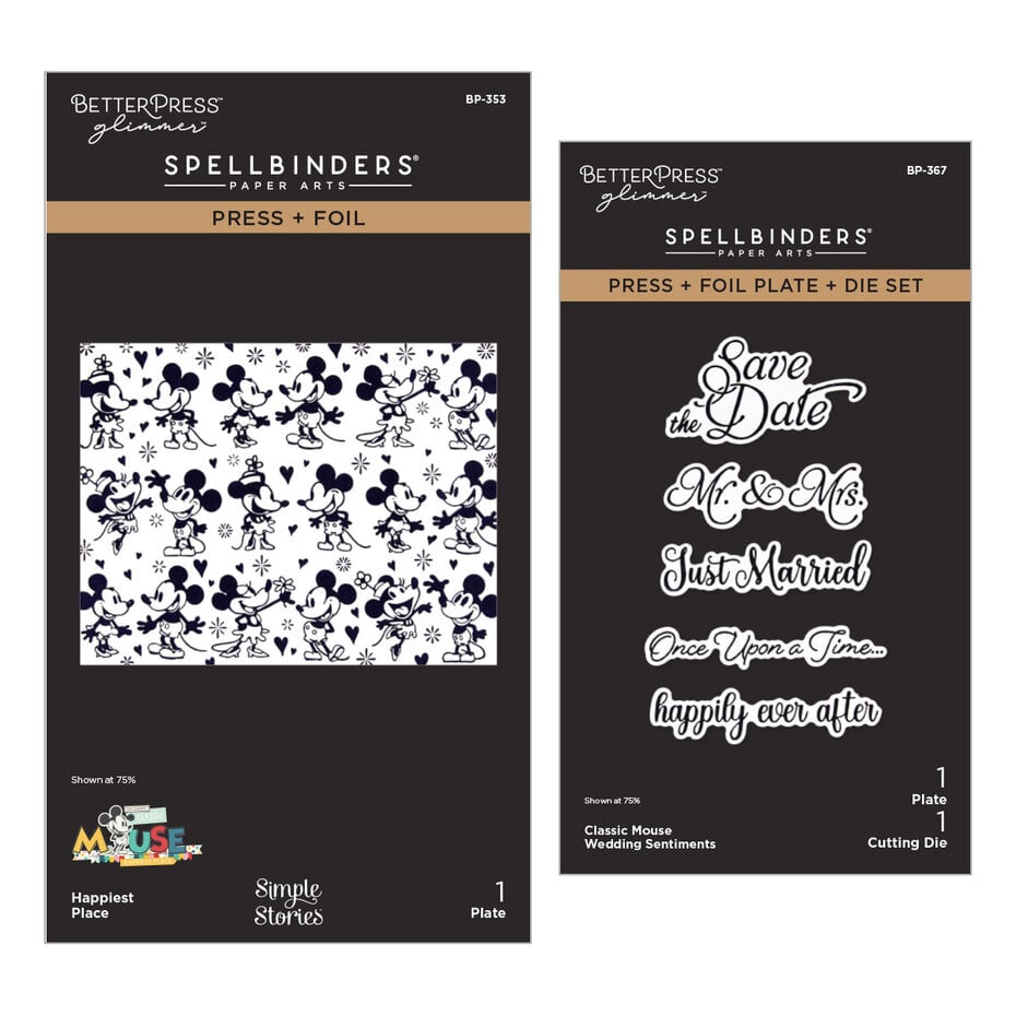 Spellbinders - Classic Mouse Wedding BetterPress Bundle by Simple Stories