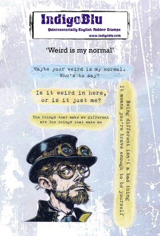 IndigoBlu - Weird is my normal A6 Red Rubber Stamp