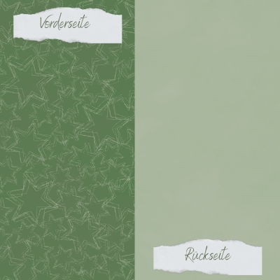 Creative Depot - Designpapier - Basic - Olive - Doodle Sterne + Uni hell - Doppelseitig bedruckt