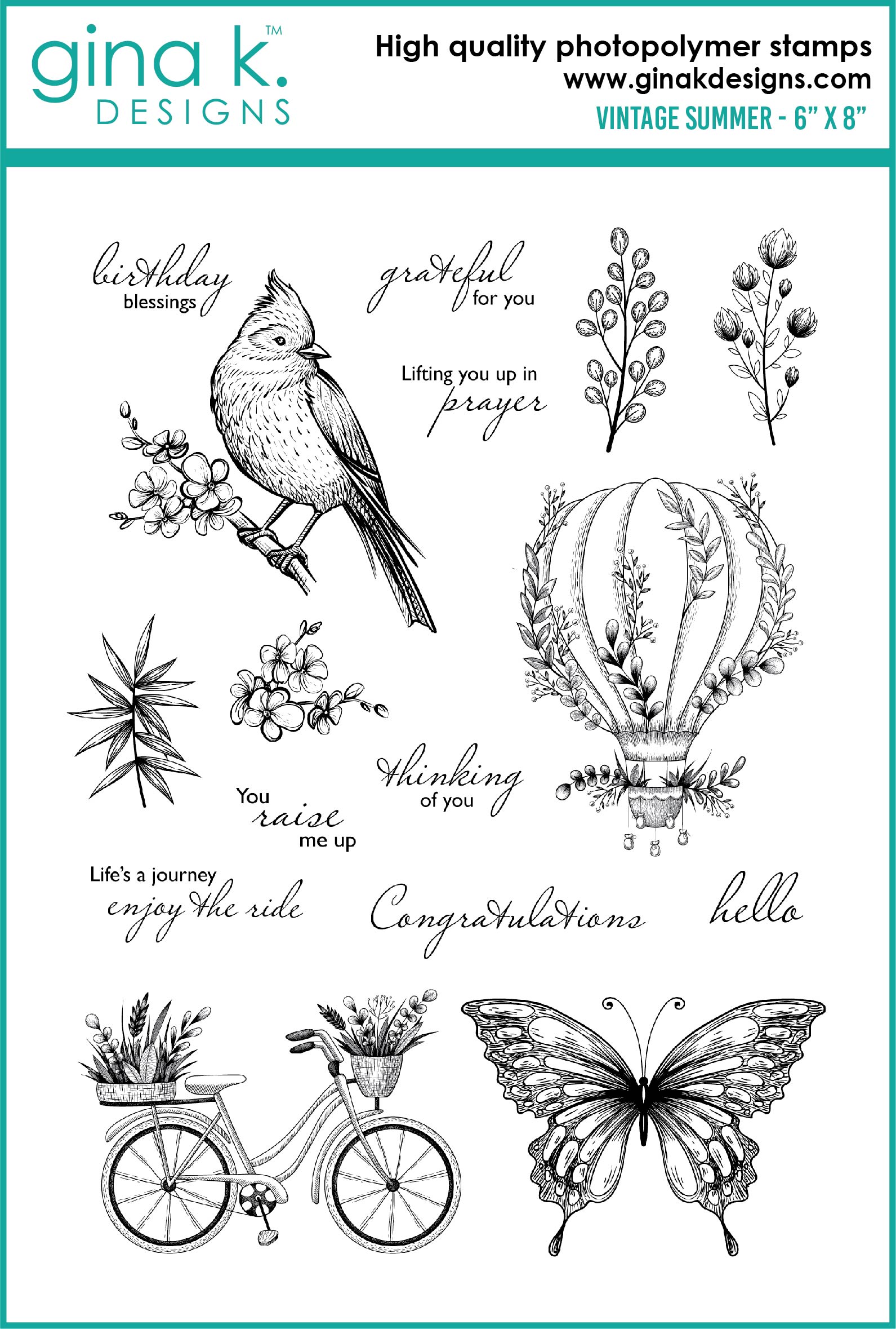 Gina K Designs - STAMPS- Vintage Summer