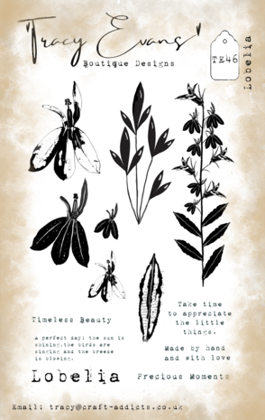 Tracy Evans - Lobelia A6 Stamp