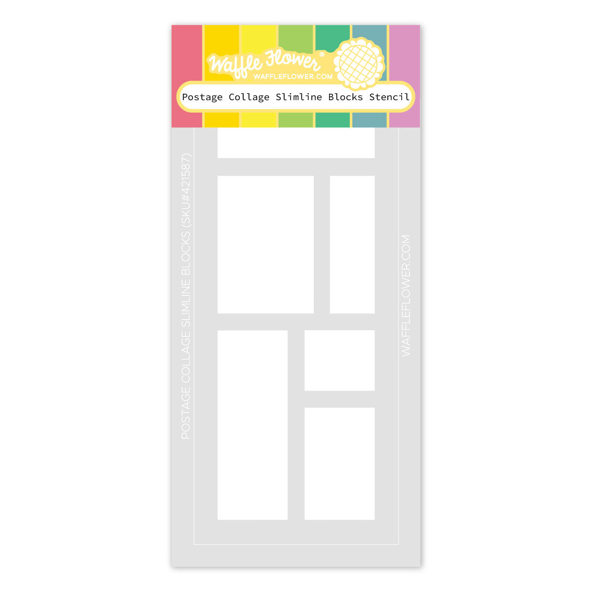 Waffle Flower Stencil - Postage Collage Slimline Blocks Stencil