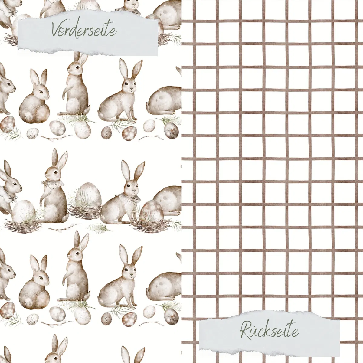 Creative Depot - Designpapier - Hasenreihe - Doppelseitig bedruckt