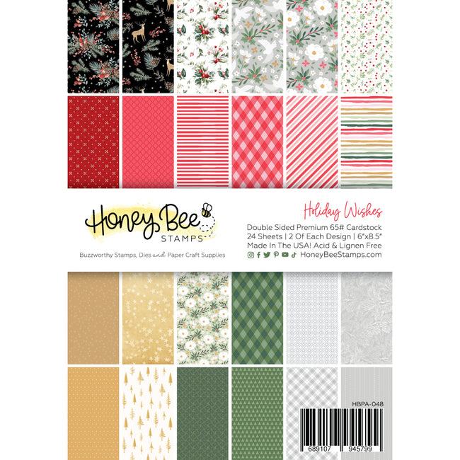 Honey Bee - Holiday Wishes Paper Pad 6x8.5 - 24 Double Sided Sheets