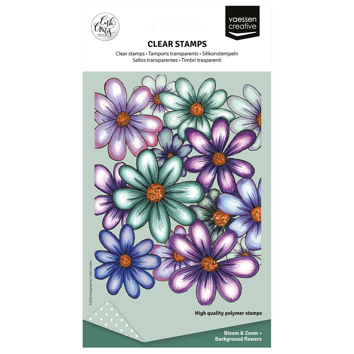 Vaessen Creative • Silikonstempel by Carla Creates Background Flowers 1St.