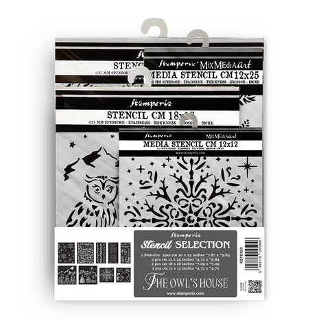 Stamperia -  The Owl's House Stencil Assortment (9pcs)