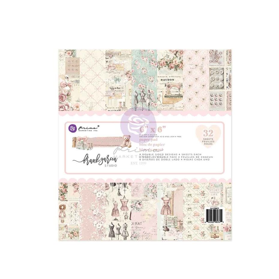 Prima Marketing - Buttons & Keepsakes 6x6 Inch Paper Pad by Frank Garcia