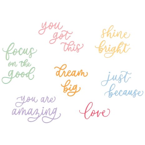 Sizzix - Thinlits Die by Letters by Shells Cheerful Phrases (16pcs)