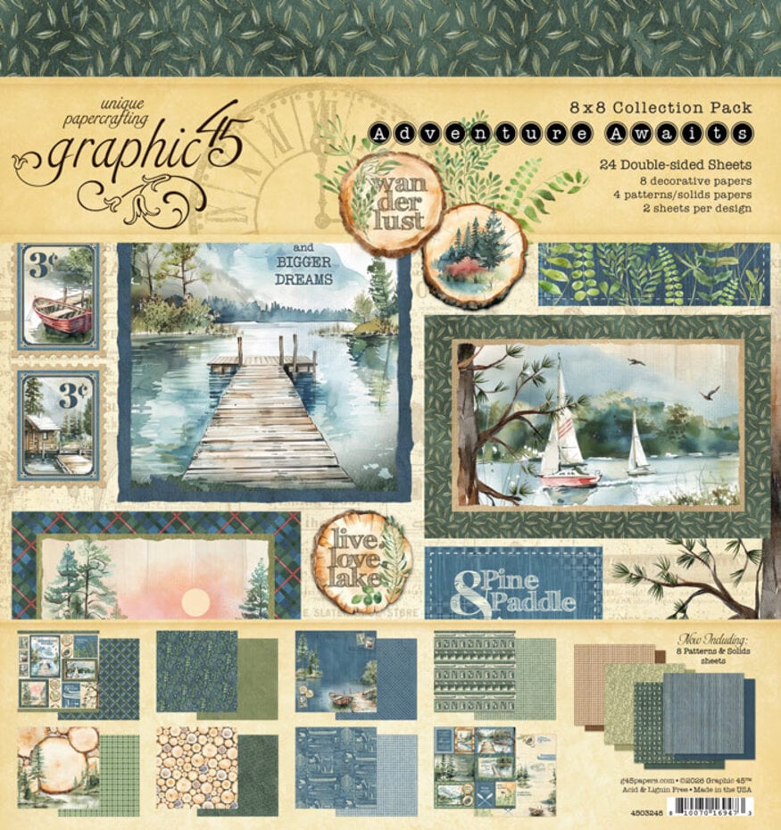 Graphic 45 - Adventure Awaits 8x8 Inch Collection Pack