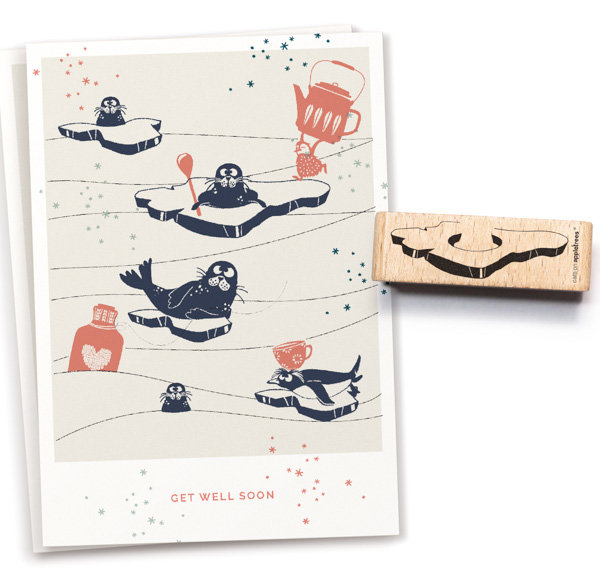 cats on appletrees - Stempel Eisscholle 2 mit Loch