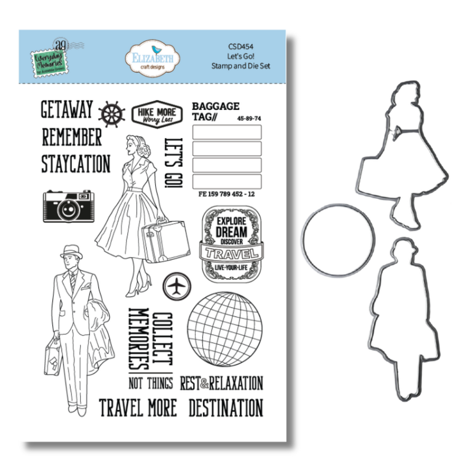 Elizabeth Craft - Rest & Relaxation Stamp and Die Set Let's Go! by Everyday Memories