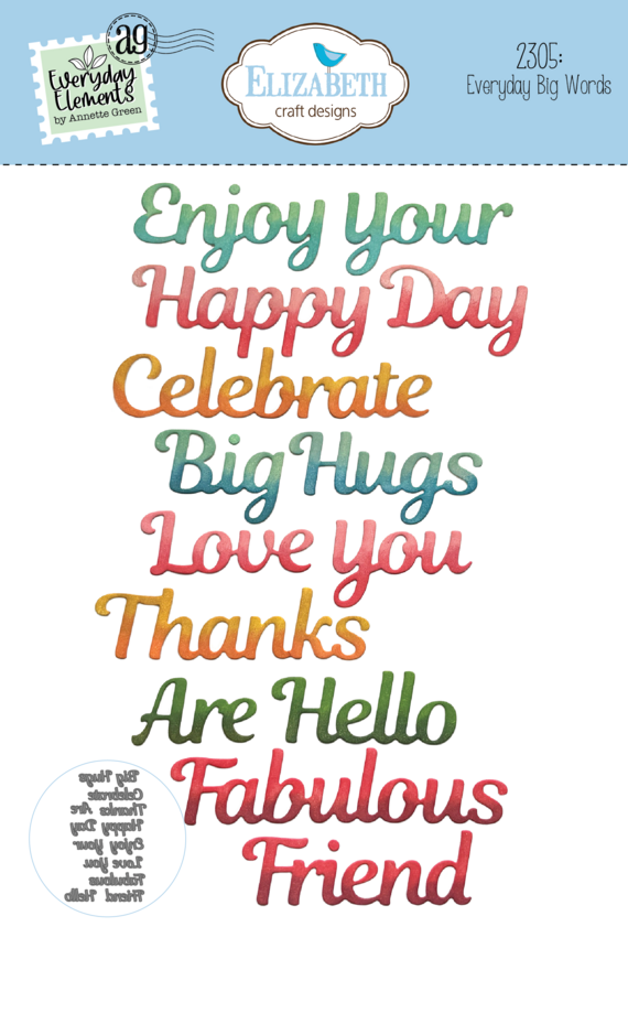 Elizabeth Craft Designs - Romantic Revival Die Everyday Big Words