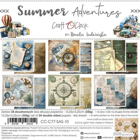 Craft O'Clock Paper Pack "Summer Adventures - 15,25x15,25cm"