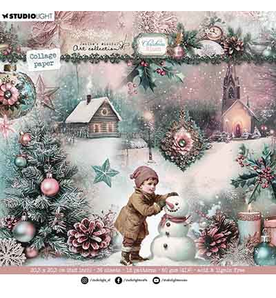 Studio Light - Paper Pad Backgrounds & Elements Christmas Blush nr. 391 Studio Light - Paper Pad Backgrounds & Elements Christmas Blush nr. 391