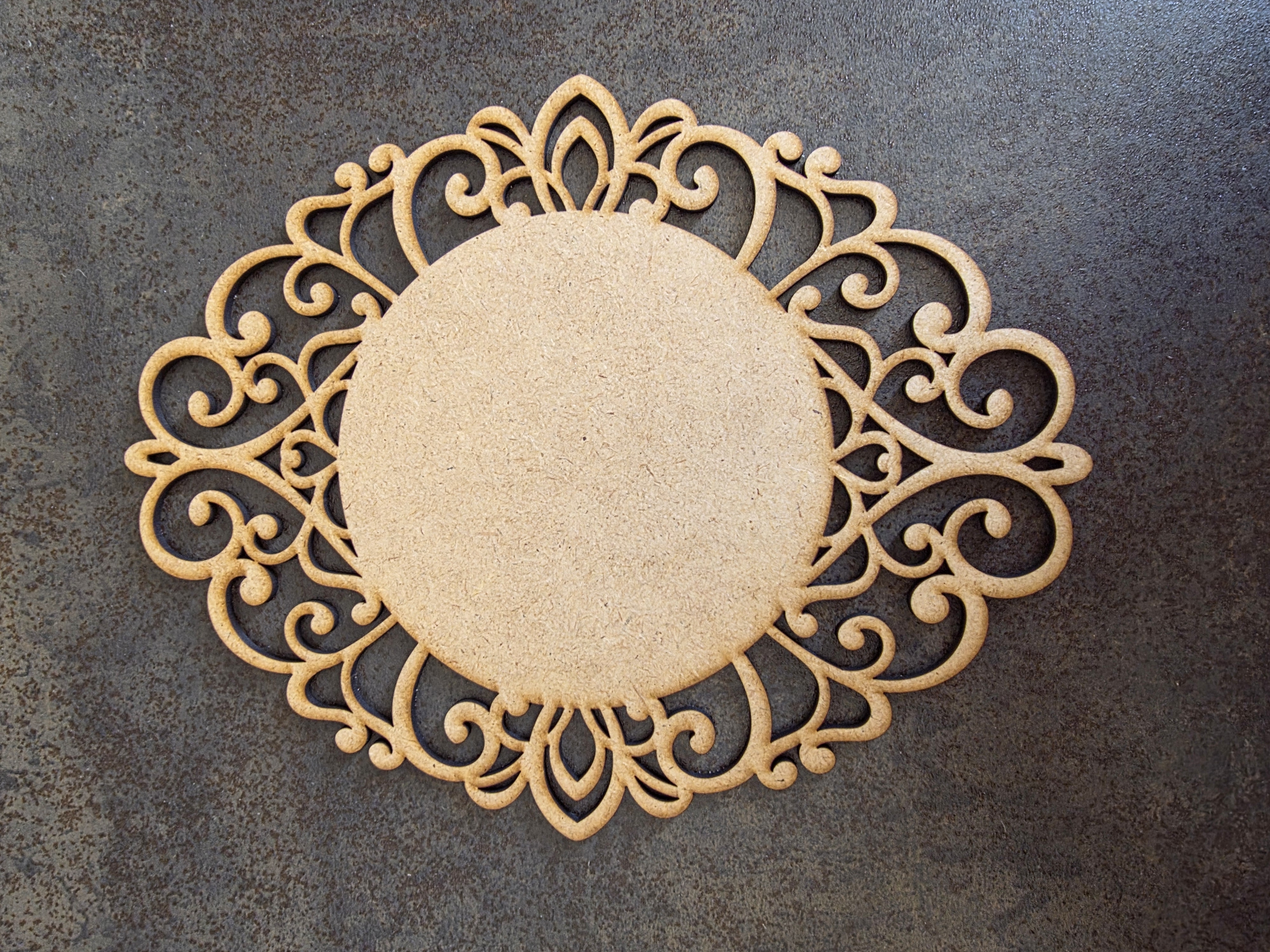 MDF - Schild Rund floral