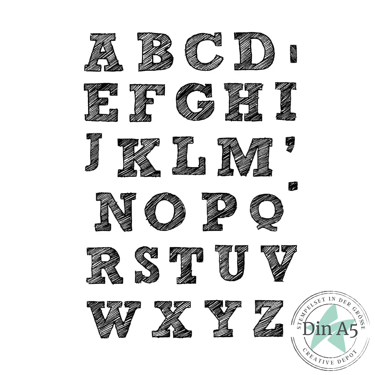 Creative Depot - Stempelset - Wimpel Sketch ABC