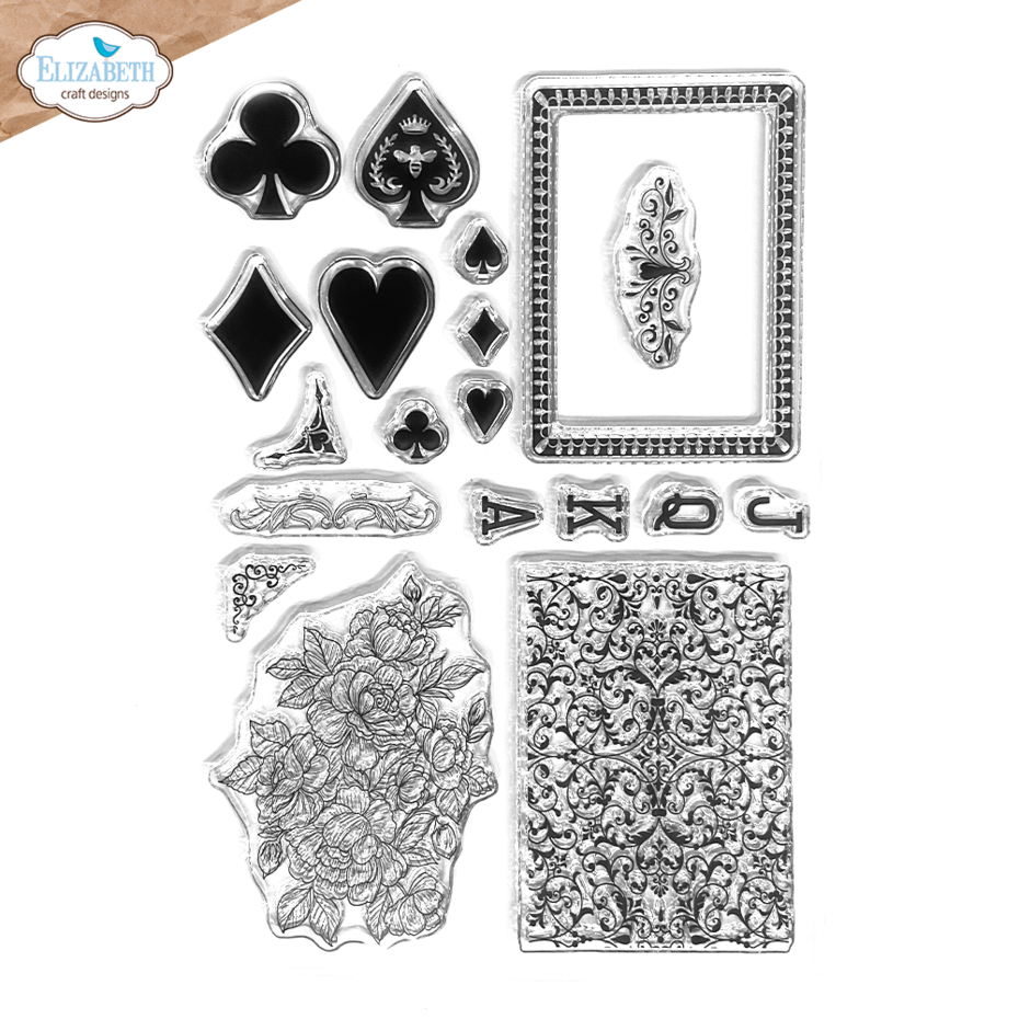 Elizabeth Craft Designs - Romantic Revival Stamps Playing Card Collage 