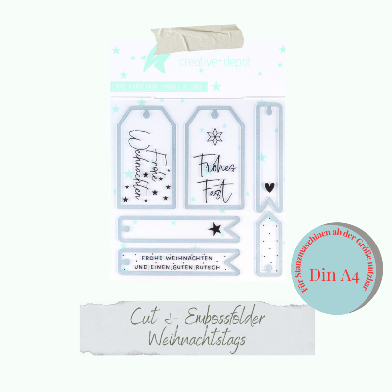 Creative Depot - Cut & Emboss Folder - Weihnachtstags - 15 x 15 cm Creative Depot - Cut & Emboss Folder - Weihnachtstags - 15 x 15 cm