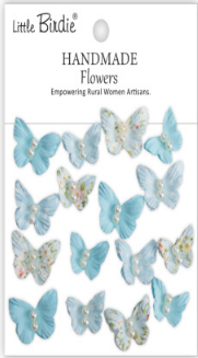 Little Birdie - Paper Flower - Butterflies - Pearly Flutter Blue