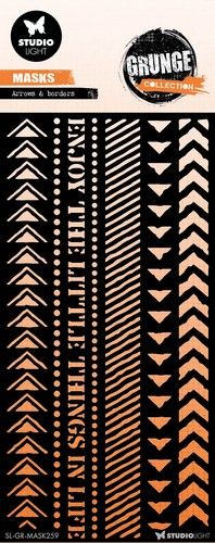 Studio Light Mask Stencil Arrows & borders Grunge Collection nr.259
