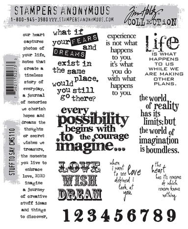 Stampers Anonymous - Stuff To Say Tim Holtz Cling Stamps