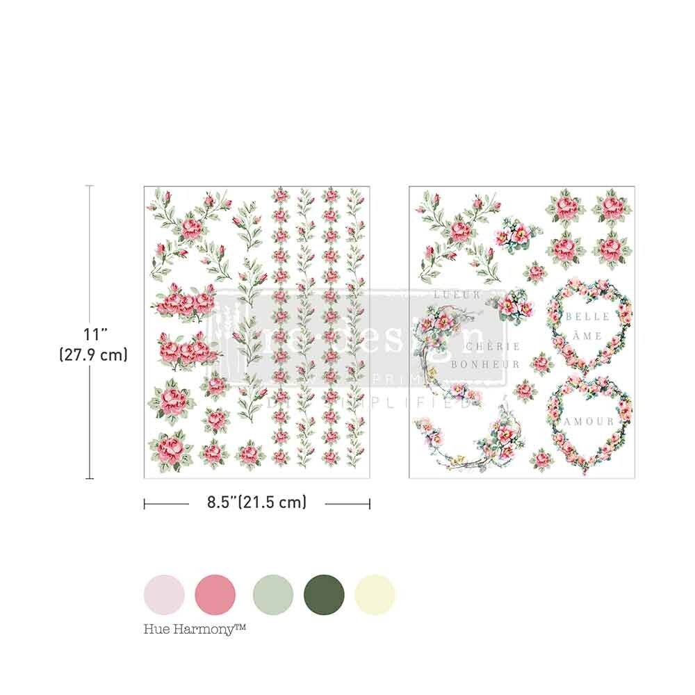 Re-Design with Prima - Nostalgic Blooms 8,5x11 Inch H2O Transfers (2pcs)
