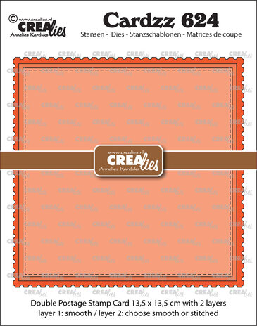 Crealies Cardzz Dies No. 624 Double Postage Stamp Card Square