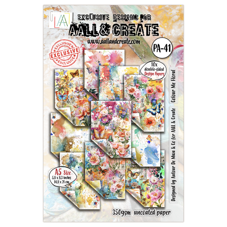AALL & Create - Garden Daydreams A5 Design Paper Colour Me Floral AALL & Create - Garden Daydreams A5 Design Paper Colour Me Floral