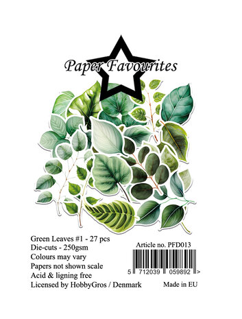 Paper Favourites - Die-Cuts A7 Green Leaves #1 (27pcs) 