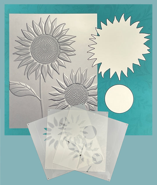 Gina K Designs - BUNDLE- Dazzling Sunflower 3D Embossing Folder, Die and Stencil Gina K Designs - BUNDLE- Dazzling Sunflower 3D Embossing Folder, Die and Stencil