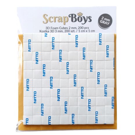 ScrapBoys - 3D Foam 2mm Cubes 1x1cm - Gray (200pcs) ScrapBoys - 3D Foam 2mm Cubes 1x1cm - Gray (200pcs)