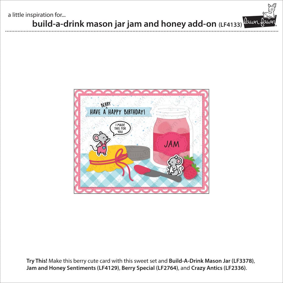 Lawn Fawn - Build-A-Drink Mason Jar Jam And Honey Add-On Stand-Alone Die