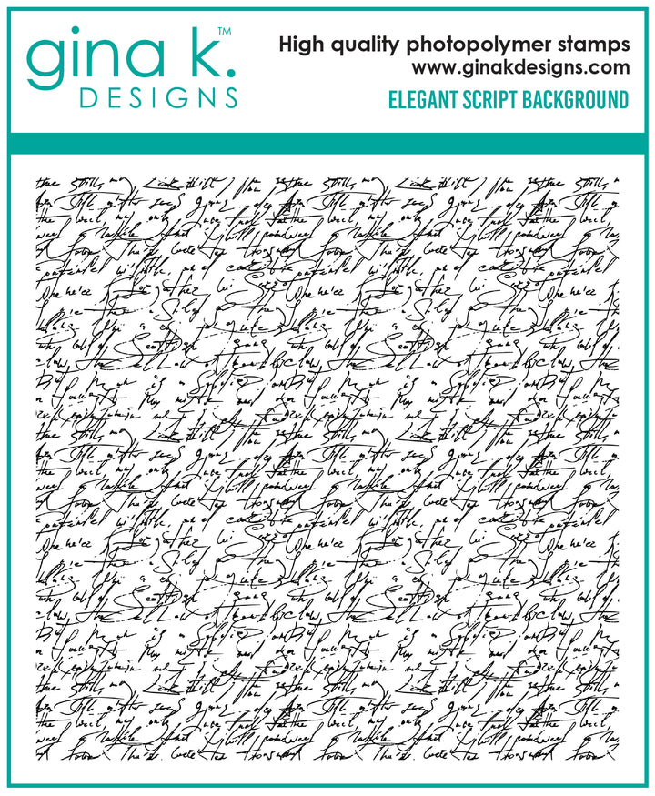 Gina K Designs - STAMPS- Elegant Script Background Stamp Gina K Designs - STAMPS- Elegant Script Background Stamp