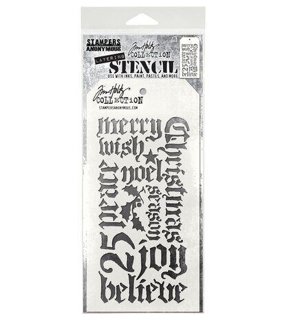 Tim Holtz - Holiday Script Tim Holtz Layering Stencil