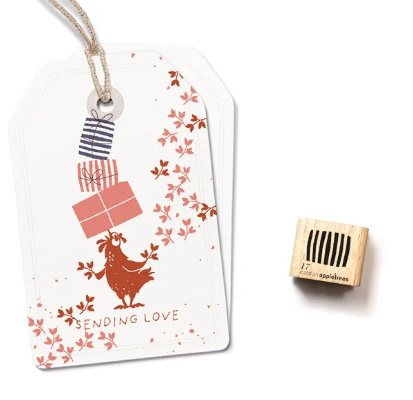 cats on appletrees - Ministempel Geschenk 17, Streifen