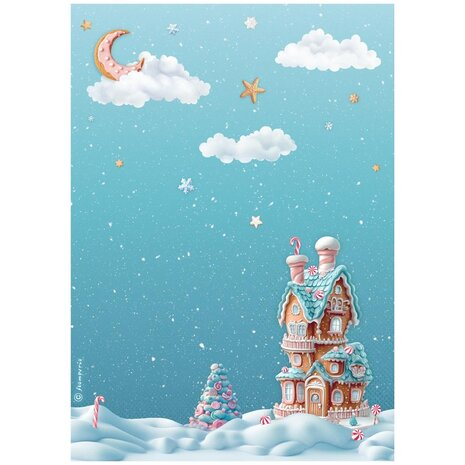 Stamperia - Candy Christmas A4 Rice Paper Marzipan House