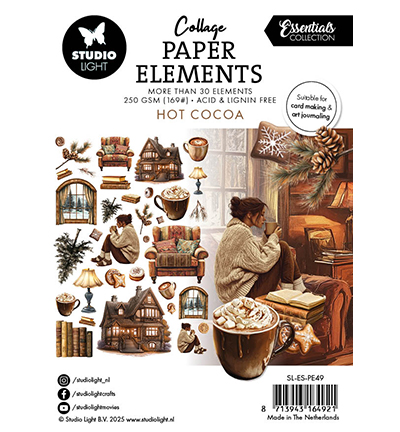 Studio Light - Collage Paper Elements Hot Cocoa Essentials nr. 49 Studio Light - Collage Paper Elements Hot Cocoa Essentials nr. 49
