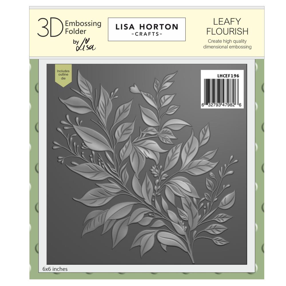 Lisa Horton Crafts Embossing Folder 6"X6" -  Leafy Flourish  Lisa Horton Crafts Embossing Folder 6"X6" -  Leafy Flourish